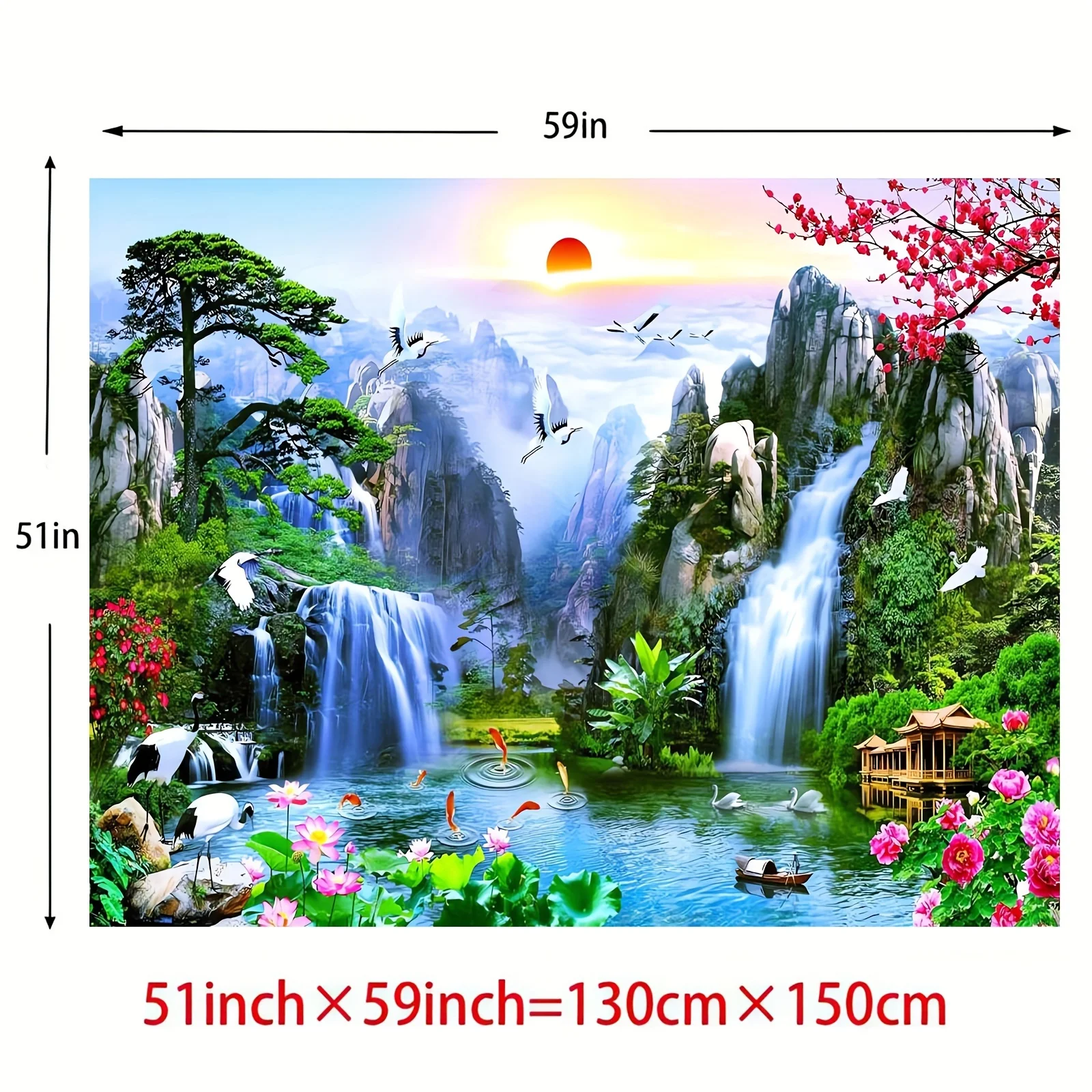 Тканевый фон для фотосъемки с изображением страны чудес горного озера водопад