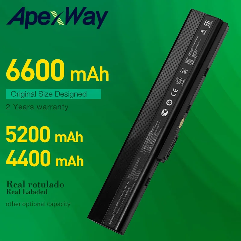 

Apexway Аккумулятор для ноутбука K52 для Asus K62 K62F K62J K62JR K52IJ K52F K52JB K52JC K52JE K52JK K52JR K52N K52D K52DE K52J K52DR
