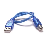 blue 30cm usb 2 0 printer cable type a male to type b male dual shielding high speed transparent