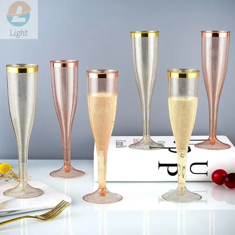 

Одноразовые бокалы для красного вина, 6 шт., пластиковые бокалы для шампанского, бокалы для коктейлей, принадлежности для свадебной вечеринки, бокалы для напитков для бара