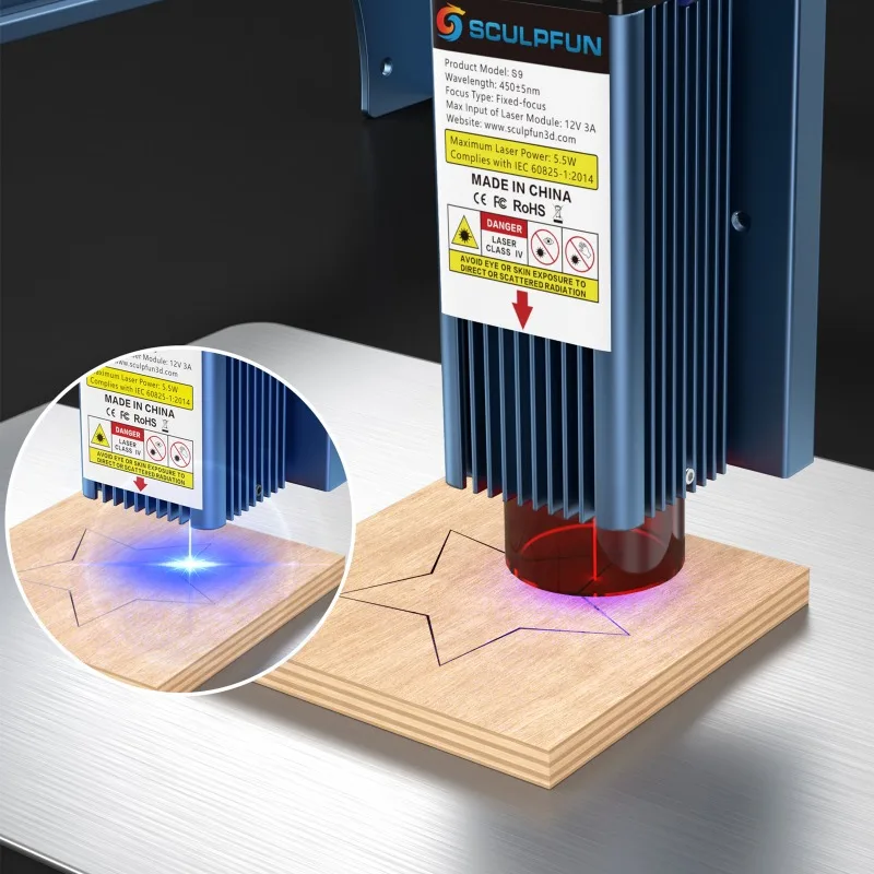 S9 90 Вт лазерный модуль головка для гравировального станка резак дерево акриловые