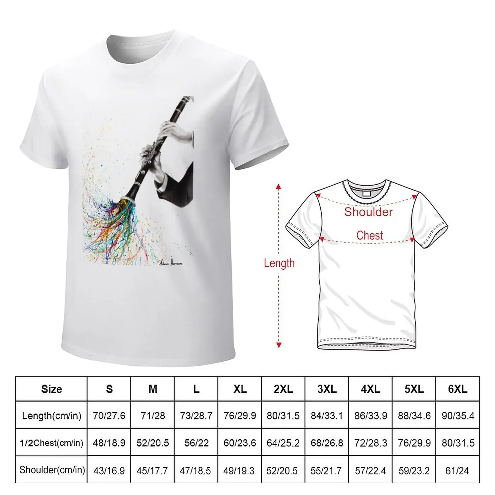 Футболка A Clarinet Tune винтажная одежда рубашки графические футболки большие размеры