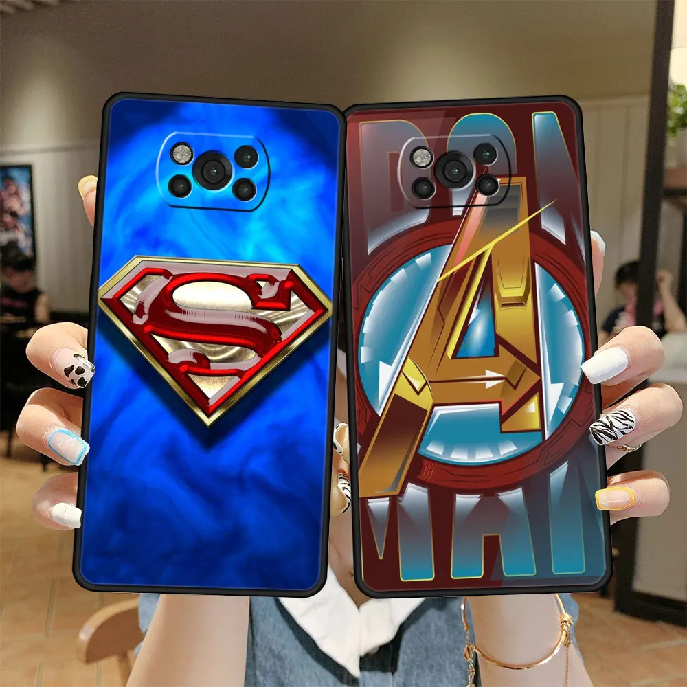 

Cell Captain Shield Logo Marvel Silicone Case Cover for Xiaomi Poco Redmi X3 NFC 7 F3 M3 Note 9 9S 10 11 X4 Pro 8 Note7 Black