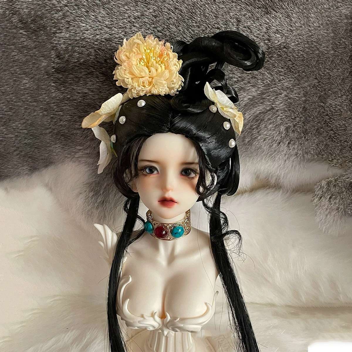 

Blyth 1/6 1/4 1/3 BJD Wig Ancient Costume Doll Accessories Long Fairy Hair Retro Wigs For BJD/SD YOSD MSD SD13 Girl Uncle C2013