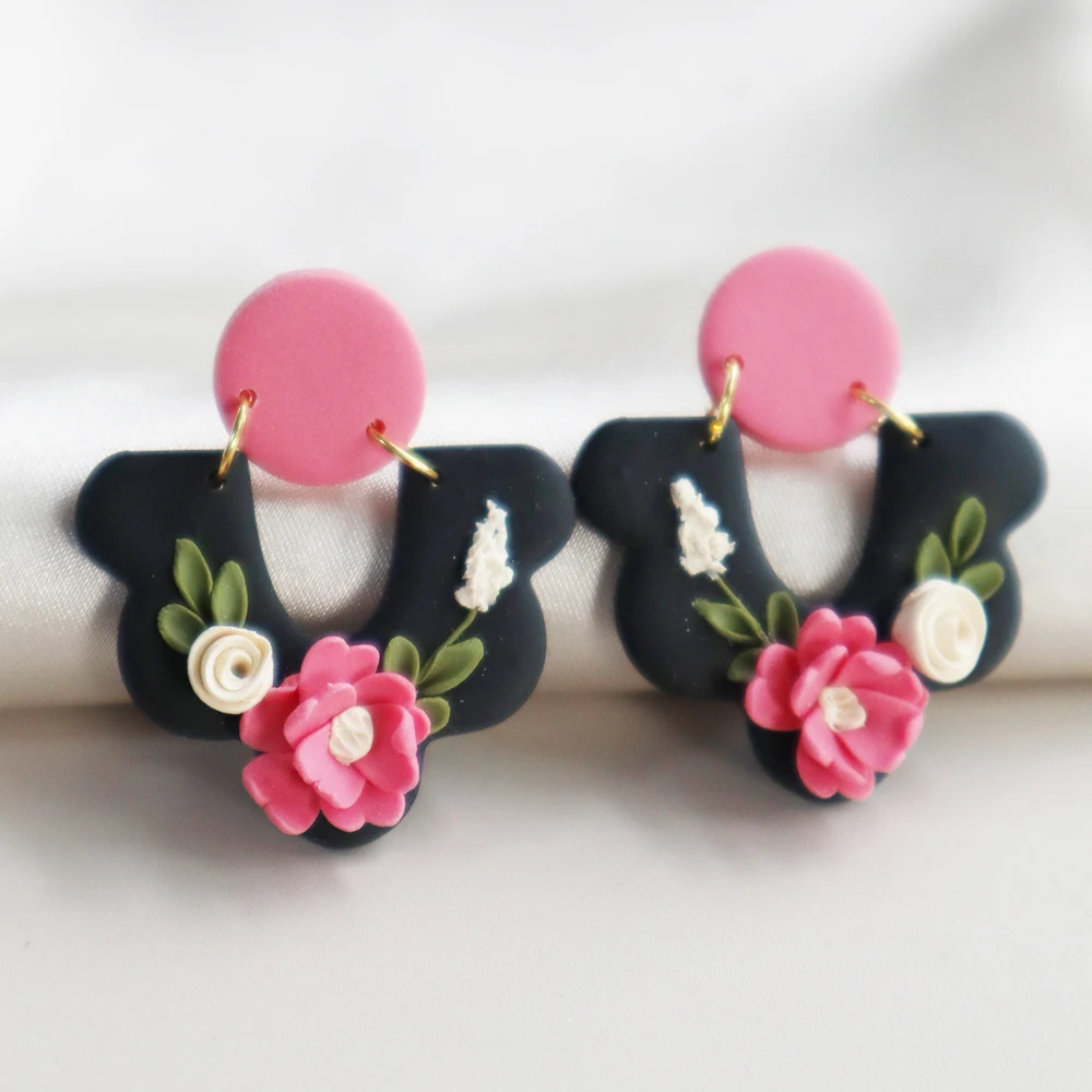 Серьги-подвески из полимерной глины для женщин и девушек
