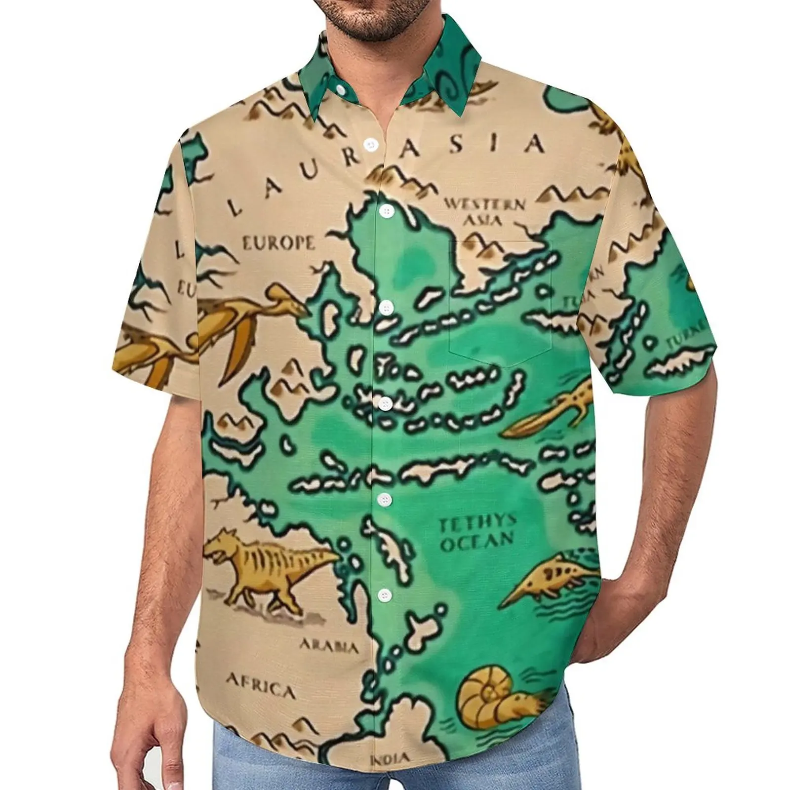 

Рубашка мужская оверсайз с картой мира, Повседневная Блузка с короткими рукавами, уличный дизайн, подарок на день рождения