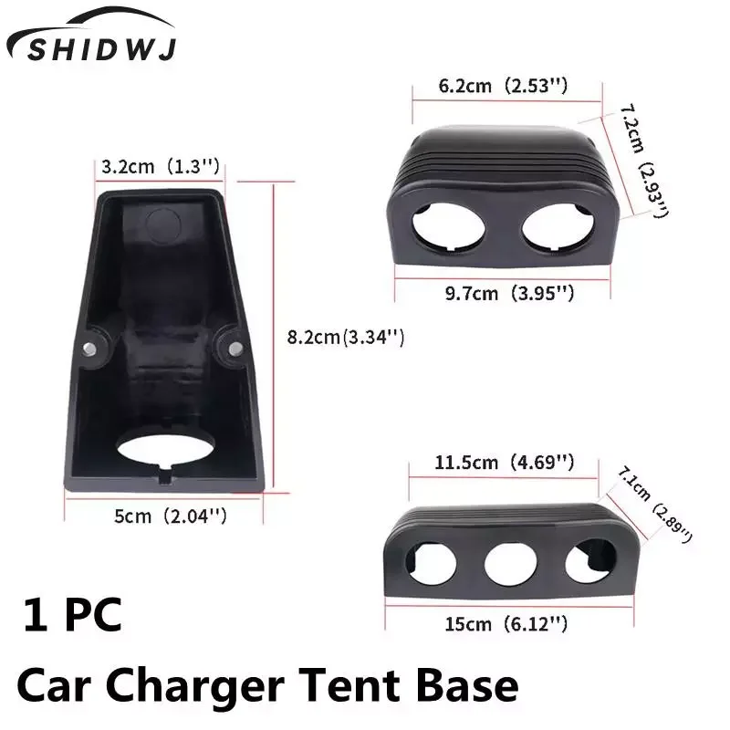 

1/2/3 Holes Car USB Socket Tent Base USB/Voltmeter/Cigarette Lighter Power-Socket Cover Base for Truck Motorcycle Boat ATV