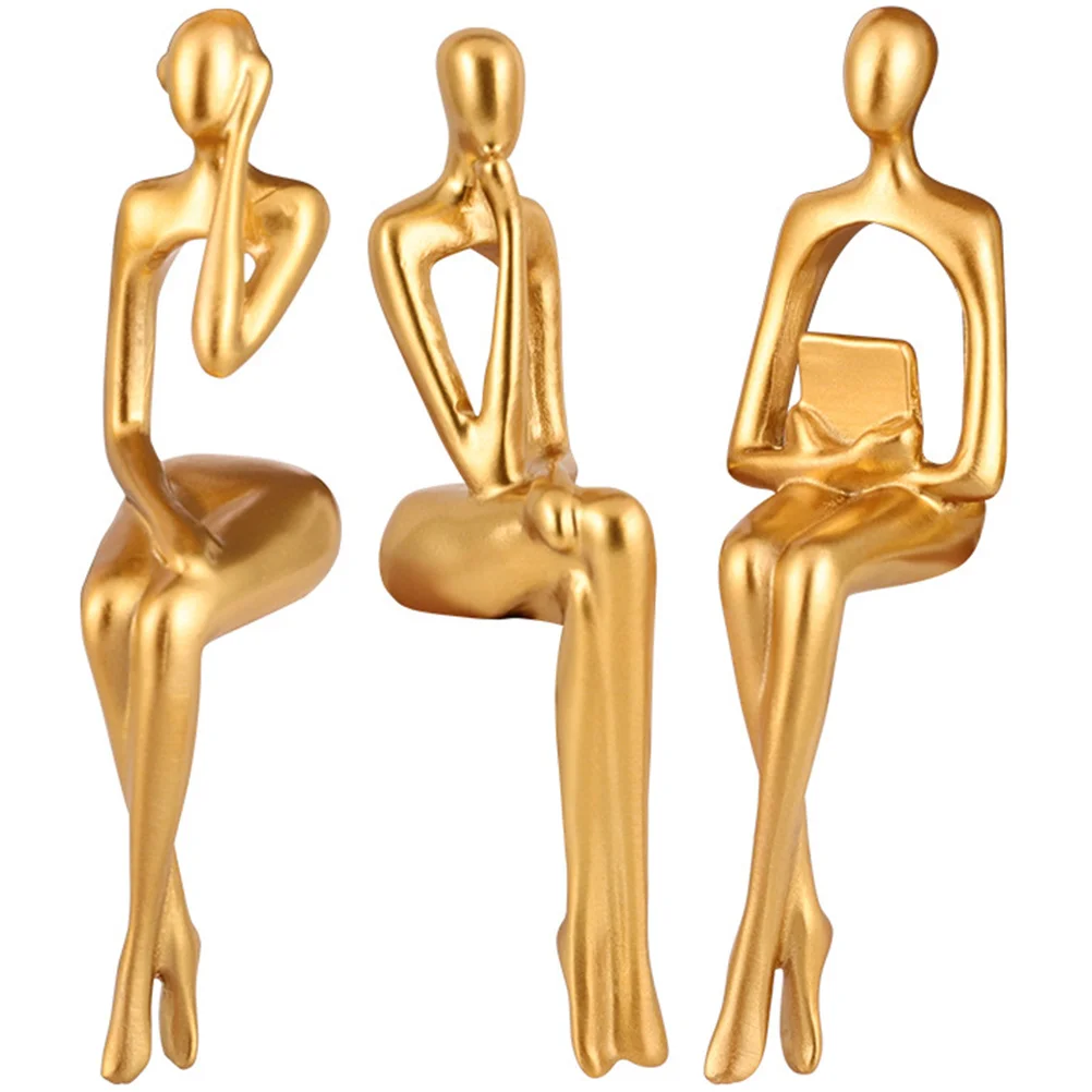 

3pcs Party Gift Creative Practical Premium Resin Thinker Figurine Thinker Figurine for Home