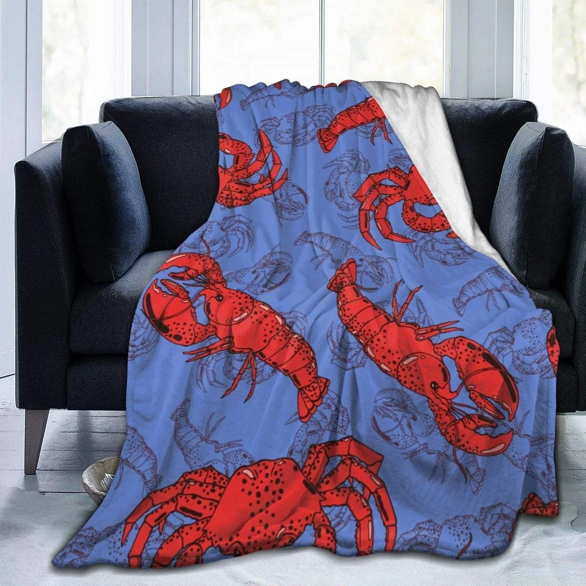

Фланелевое Одеяло с 3D принтом Красных Креветок, супермягкое удобное флисовое покрывало, для дивана, кровати, покрывало с животными