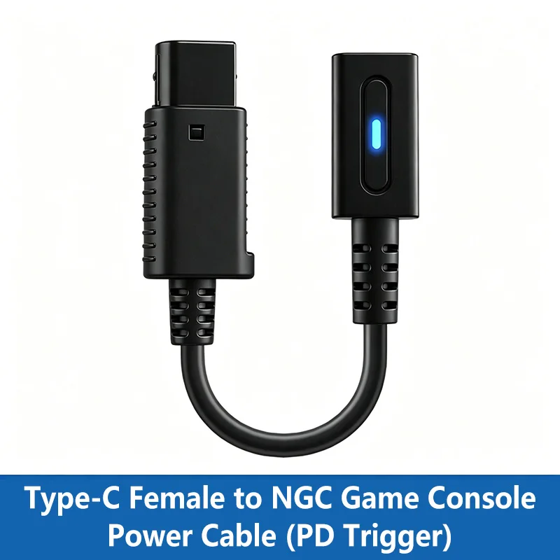 Фото Кабель для зарядки Type C 45W PD для консоли NGC, USB-C кабель для питания игровой консоли Nintendo Gamecube, провод для зарядки игровой консоли, 12 см №2