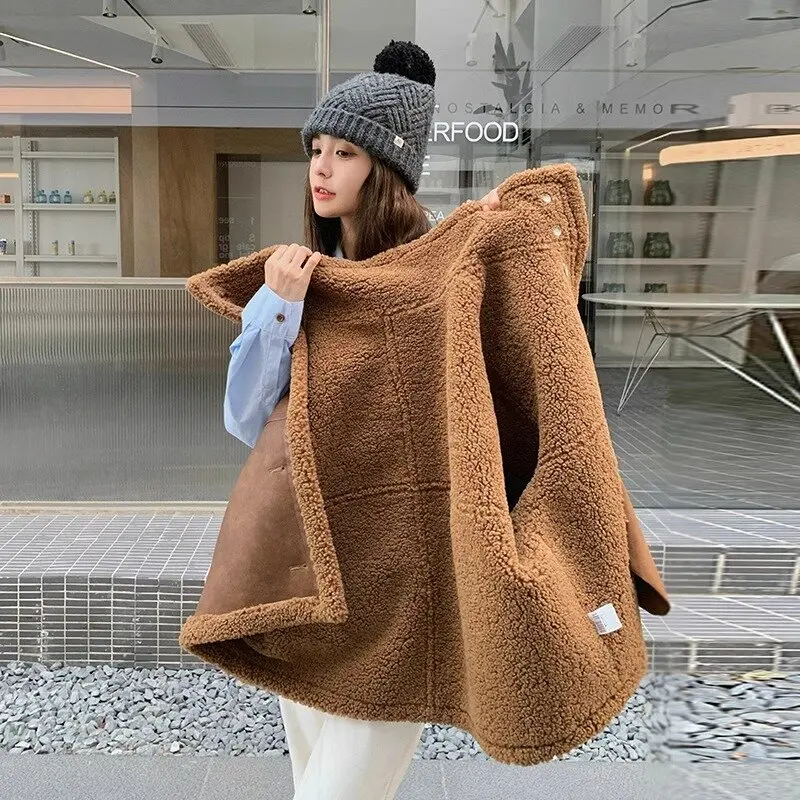 2024 Autumn and Winter New Double-sided Wear Fur Integrated Lamb Wool Outerwear Women Short Maillard Design Sense Motorcycle ...