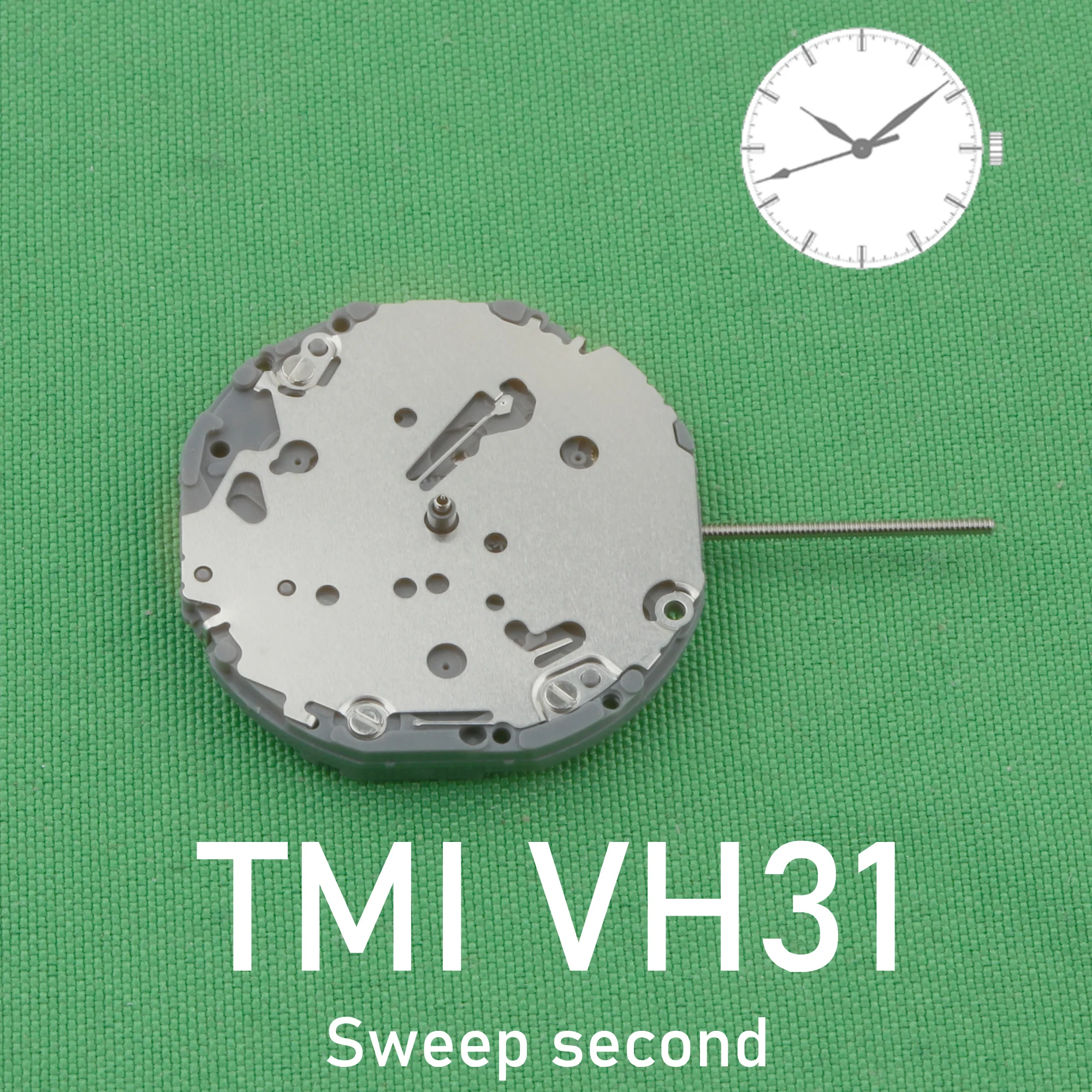 Фото Механизм TMI VH31, новый японский механизм VH31, оригинальный механизм SII/TMI VH31, 3-стрелочный механизм, секунда развертки №2