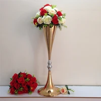 free shipping gold wedding centerpiece table decor metal flower vase wedding decoration 70cm tall 10pcslot