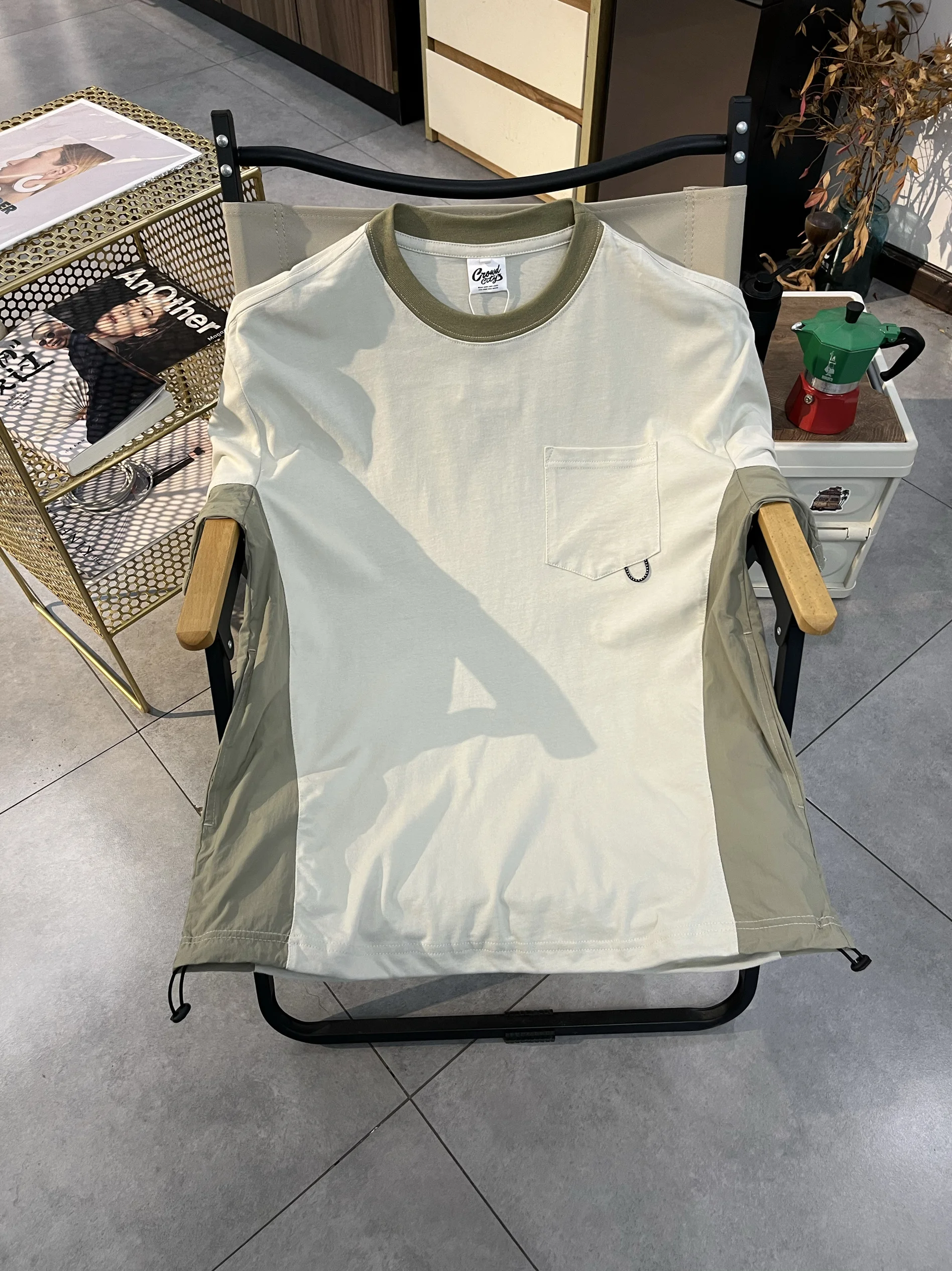 Gaben Crisp Открытый горный кемпинг Функция Лоскутная футболка-карго с короткими