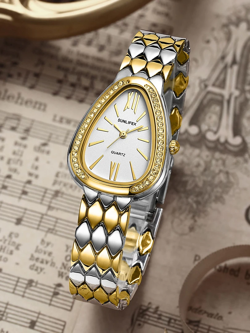 Женские кварцевые наручные часы роскошные с браслетом и ремешком женские для