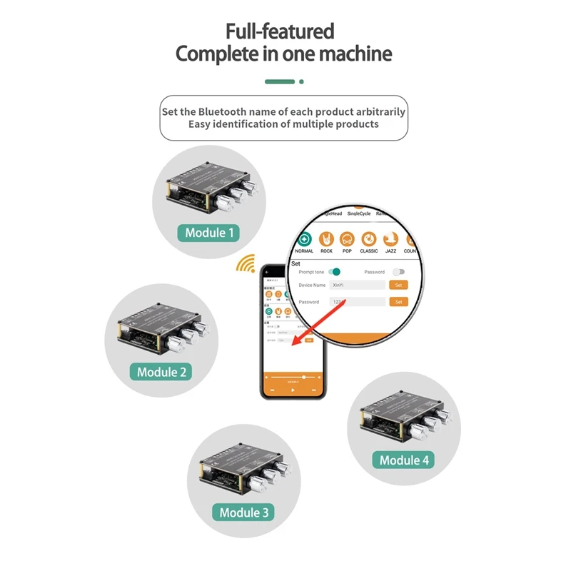 XY-E100L 2.1 Channel For Bluetooth Audio Amplifier Module 50Wx2+100W High And Low Tone Subwoofer Board Speaker