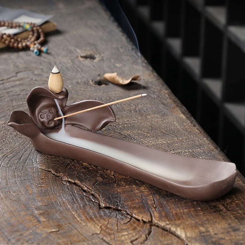 Лампа-курильница в виде листьев лотоса |