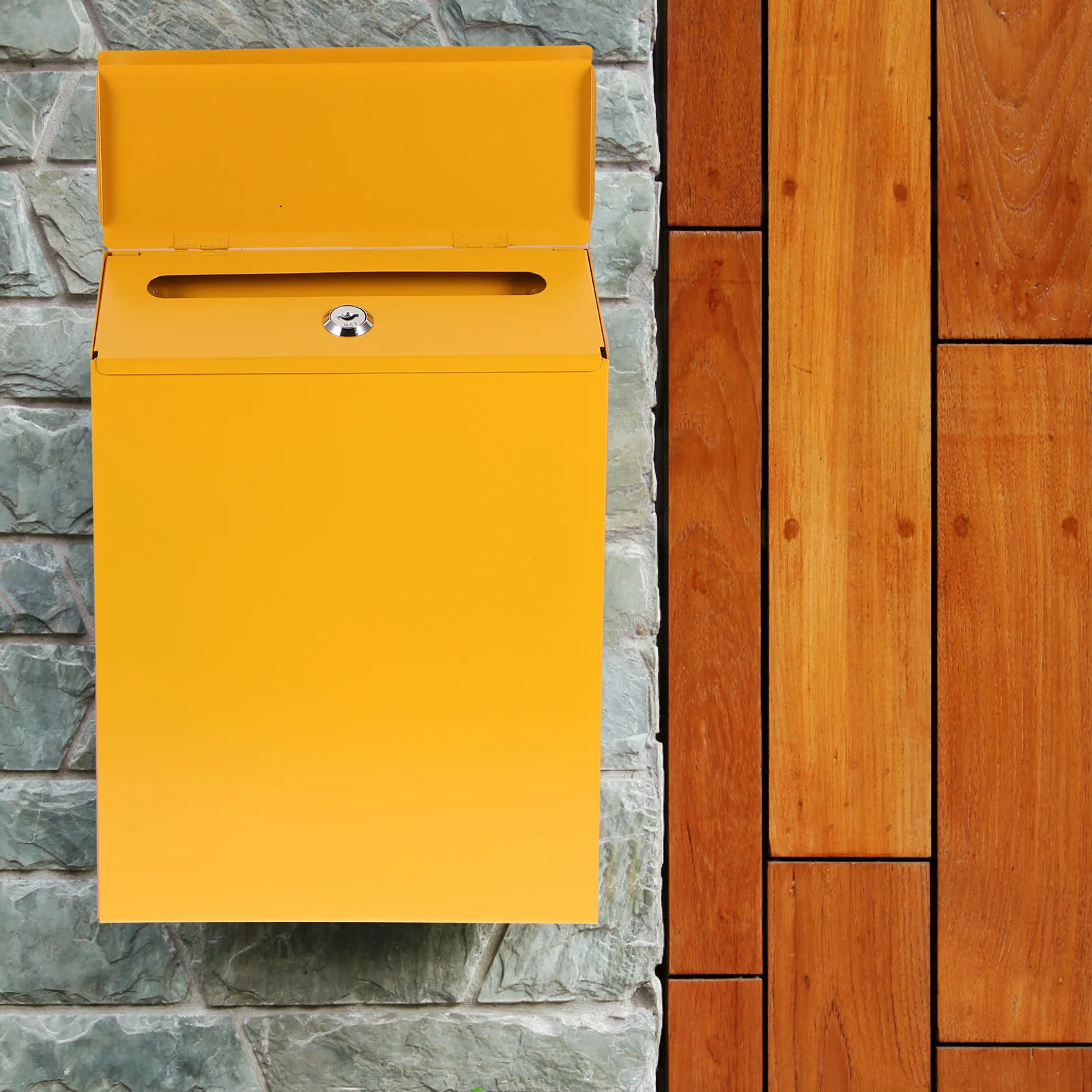

Box Mailbox Wall Suggestion Ballot Metal Letter Donation Mail Mounted Drop Mount Storage Lock Hanging Post Locking Office Rustic