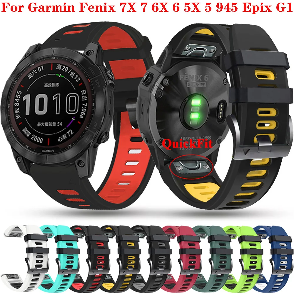 

26 22MM Watchband Bracelet For Garmin Fenix 7 7X 6 6X Pro 5 5X Plus Silicone Quick Release Smart Watch Easyfit Wrist Band Straps