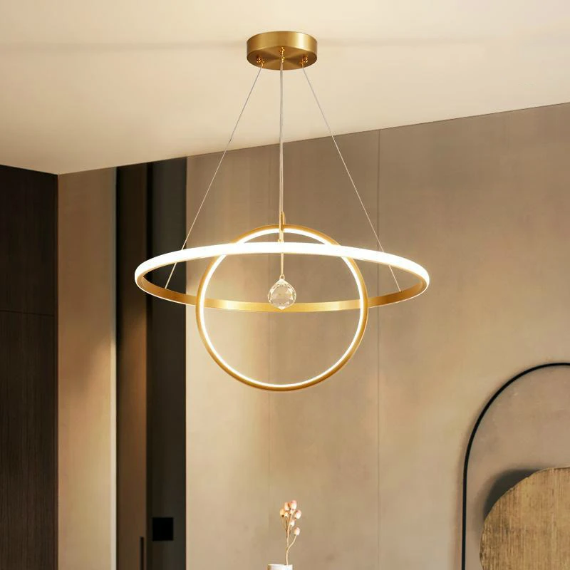 Современный кольцевой Алюминий подвесной светильник с Гостиная Обеденная Lamparas De
