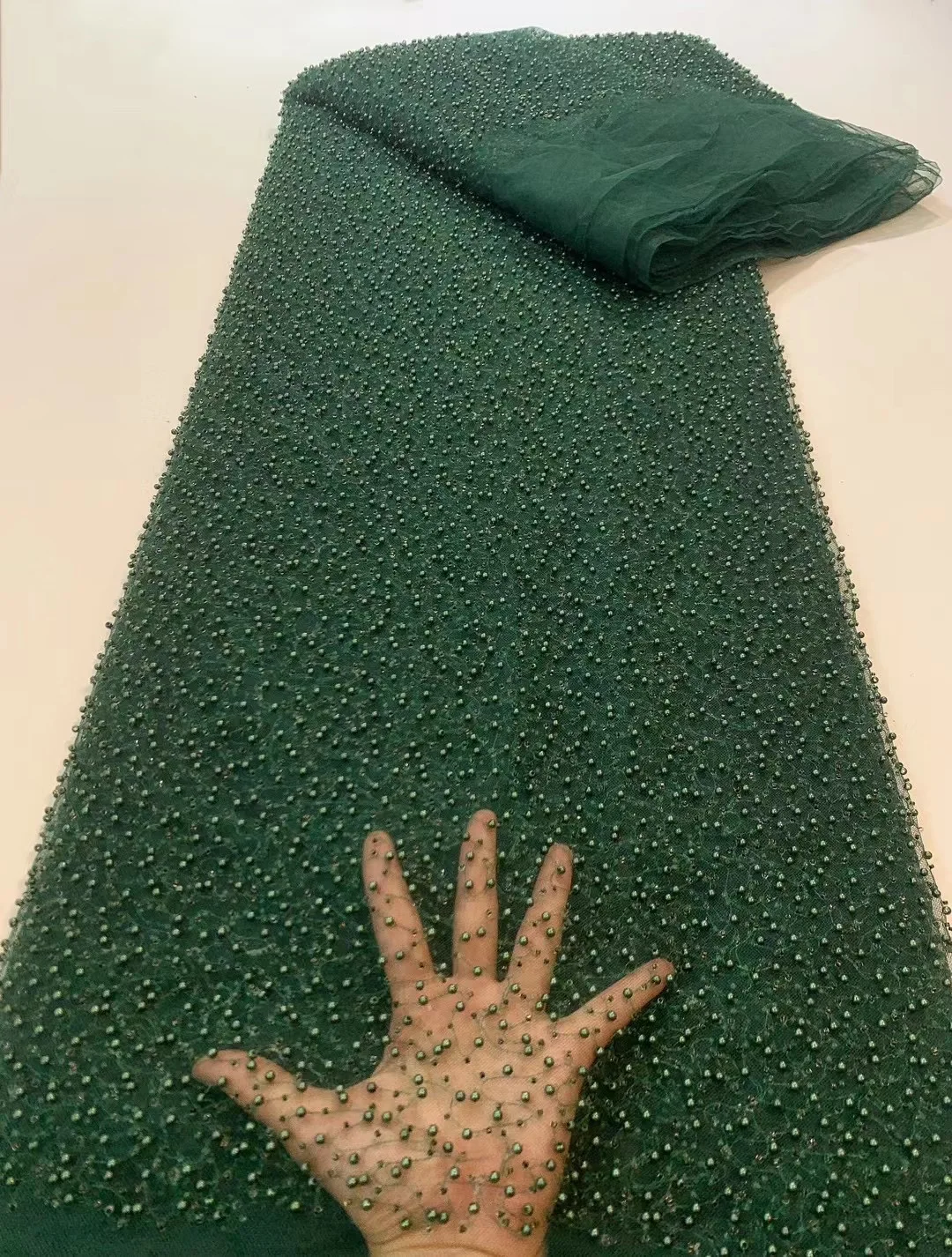 Новые бусины и блестки 2024 тканевое платье для женской вышивки Сетчатое кружево