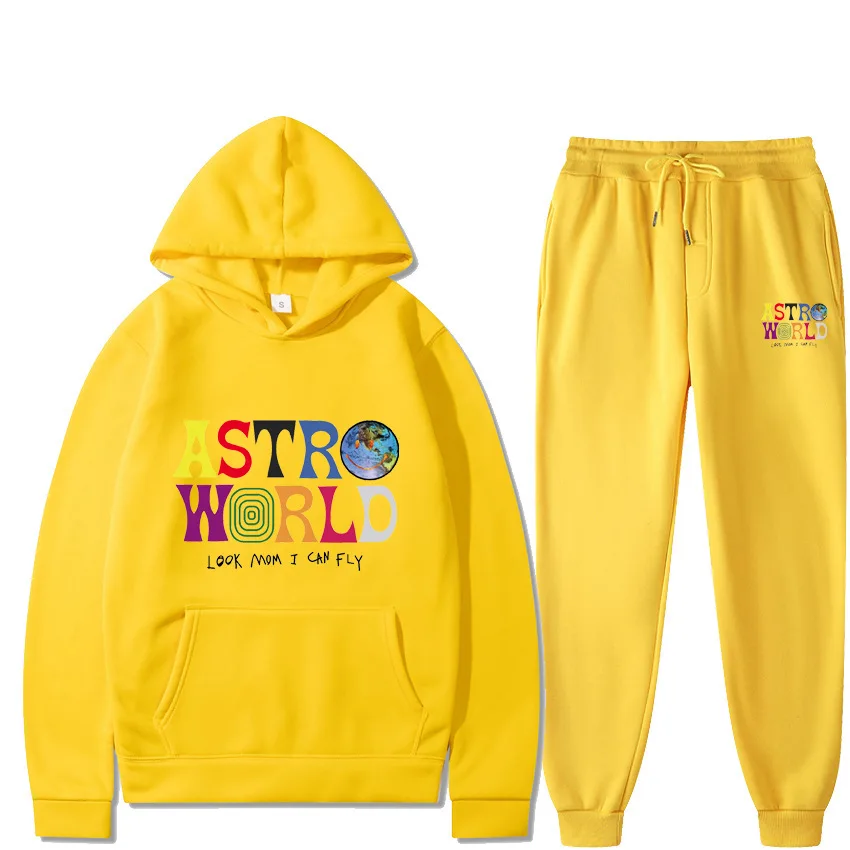 2023 New Fashion Hoodie Street Premium Print Advanced Astroworld Fashion Sweatshirt Men's and Women's Sweater Set
