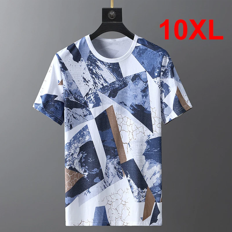 10XL Tshirts 2022 Summer T-shirt Men Plus Size Tops Tees Male Fashion Casual Graffiti Print Short Sleeve Big Size 8XL 9XL 10XL