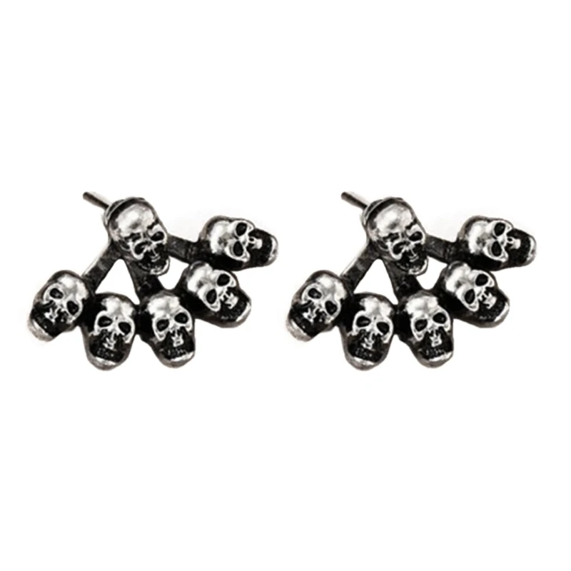 

Gothic Skull Stud Earring For Women Men Dark Art Goth Aesthetic Vintage Dangle Ear Jewelry Accessories Punk Gifts