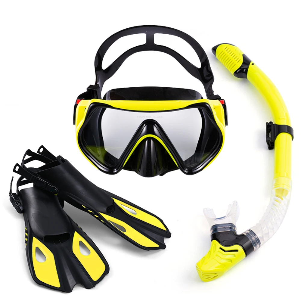 

Snorkeling Equipment Panoramic Wide-angle Snorkeling Mask Professional Diving Mask and Snorkel Fin Fins Snorkeling Flipper
