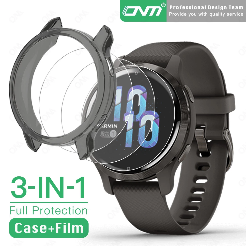 3-в-1 защитный чехол + Защита экрана для Garmin Venu 2 2S Vivoactive 4 4S Смарт-часы Защитная