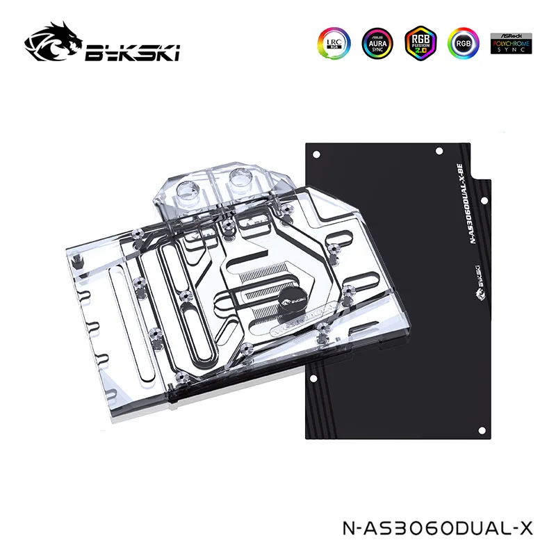 

Bykski компьютерный кулер для воды для ASUS DUAL RTX 3060 12G GAMIING Card охлаждающий медный блок, включая заднюю панель, N-AS3060DUAL-X