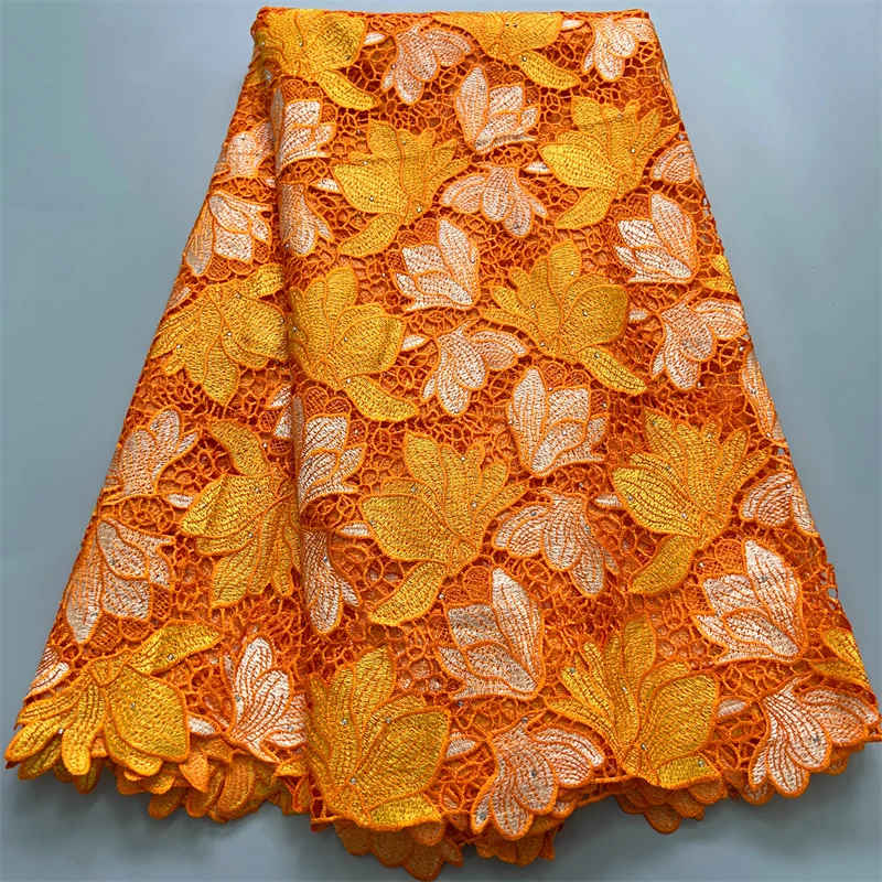 Кружевная Ткань Gypsey С Синей Нитью Высокое Качество 5 Ярдов Африканское Кружево