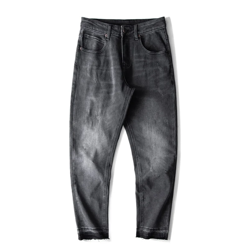 Men Clothing 2022 New Pattern Vintage Black Jeans Straight Cylinder Loose Large Mopping The Floor Wide Leg Trousers Autumn Women