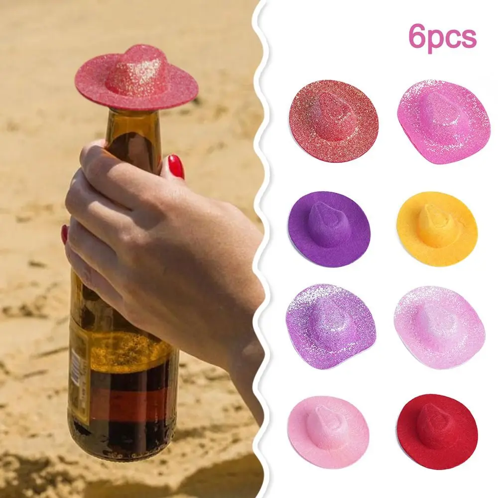 6 шт. тканевые ковбойские мини-шапки креативные маленькие куклы декоративные