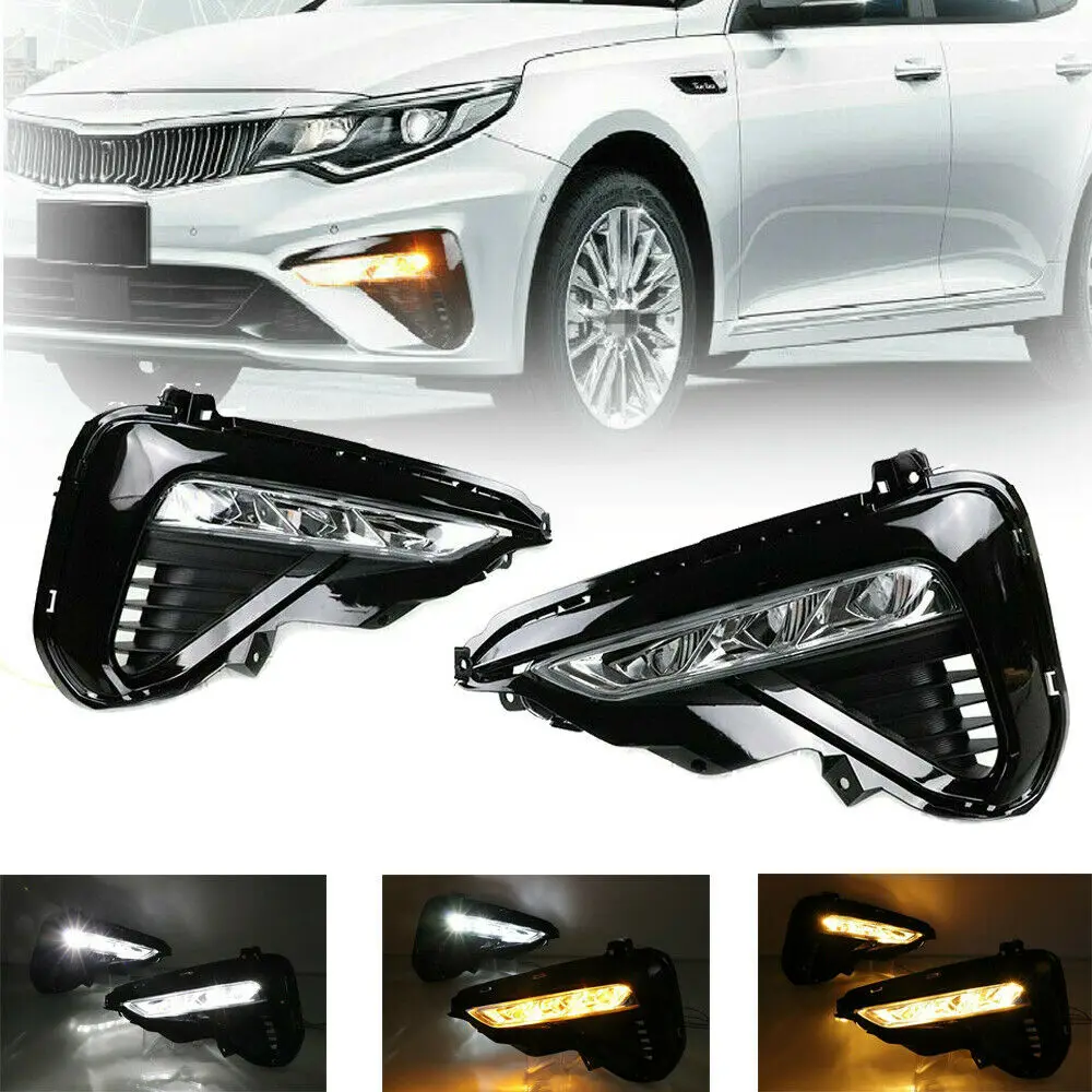 Pair LED DRL For Kia Optima K5 2014 2015 Daytime Running Light