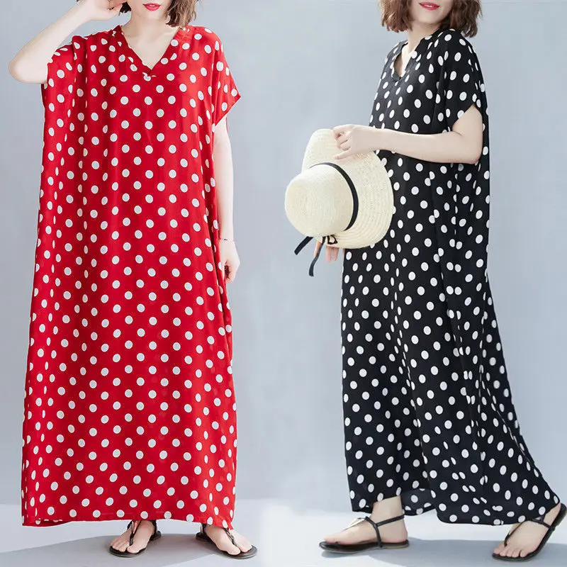 

Vintage Ethnic Women Short Sleeve V Neck Print Beach Bohemian Maxi Dresses Ladies Rayon Cotton Summer Dress Robe Clothing X294