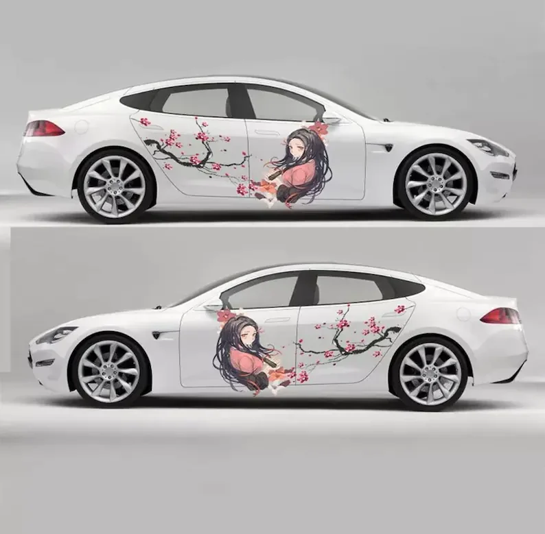 

Anime Girl Stickers | Sakura Painting Large Vehicle Graphic Modification Stickers | Demon Slayer Ghost Killing Blade Shinobu Koc