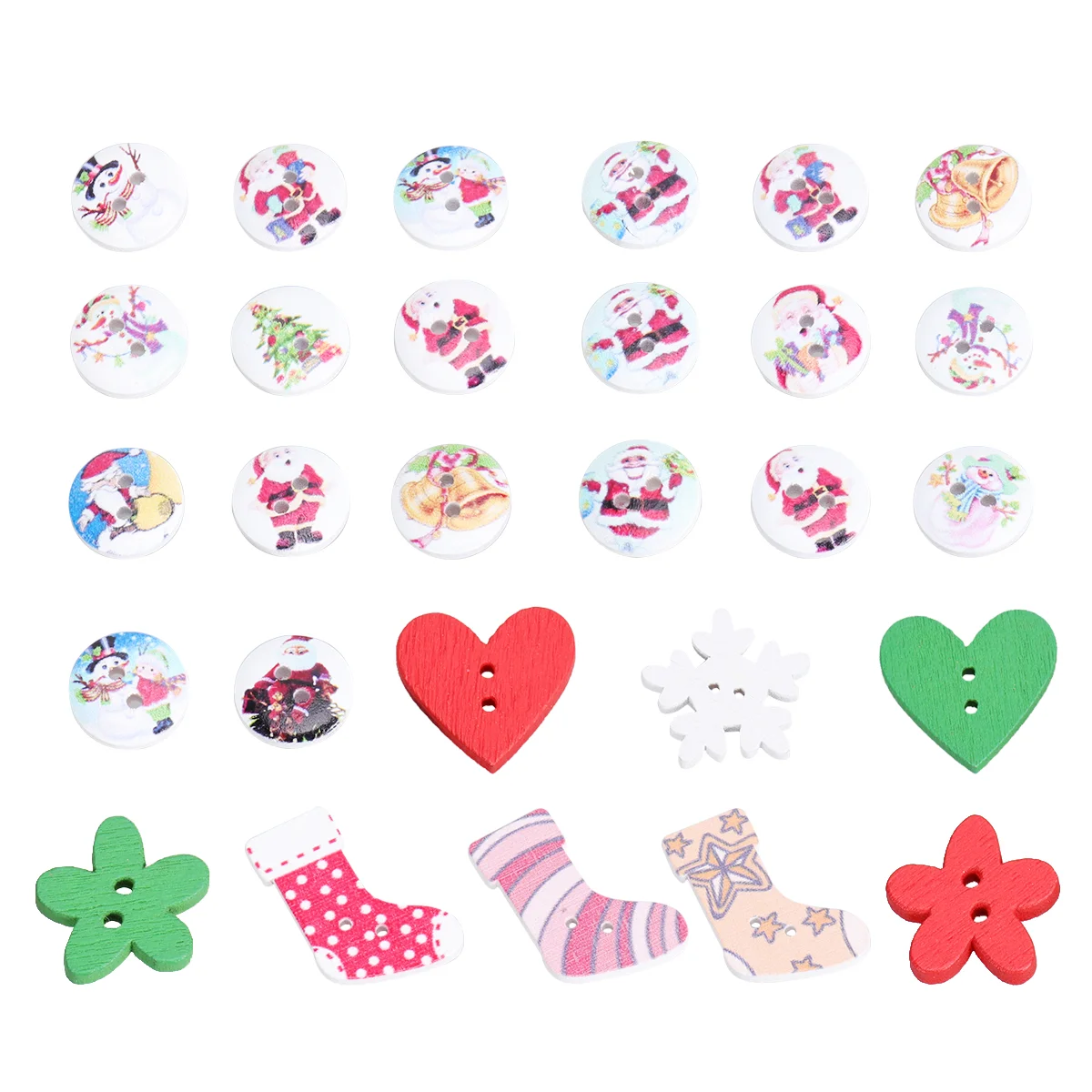 

Buttons Christmas Sewing Holiday Wooden Craft Embellishments Wood Button Scrapbooking Fastener Noveltycrafts Diysupplies