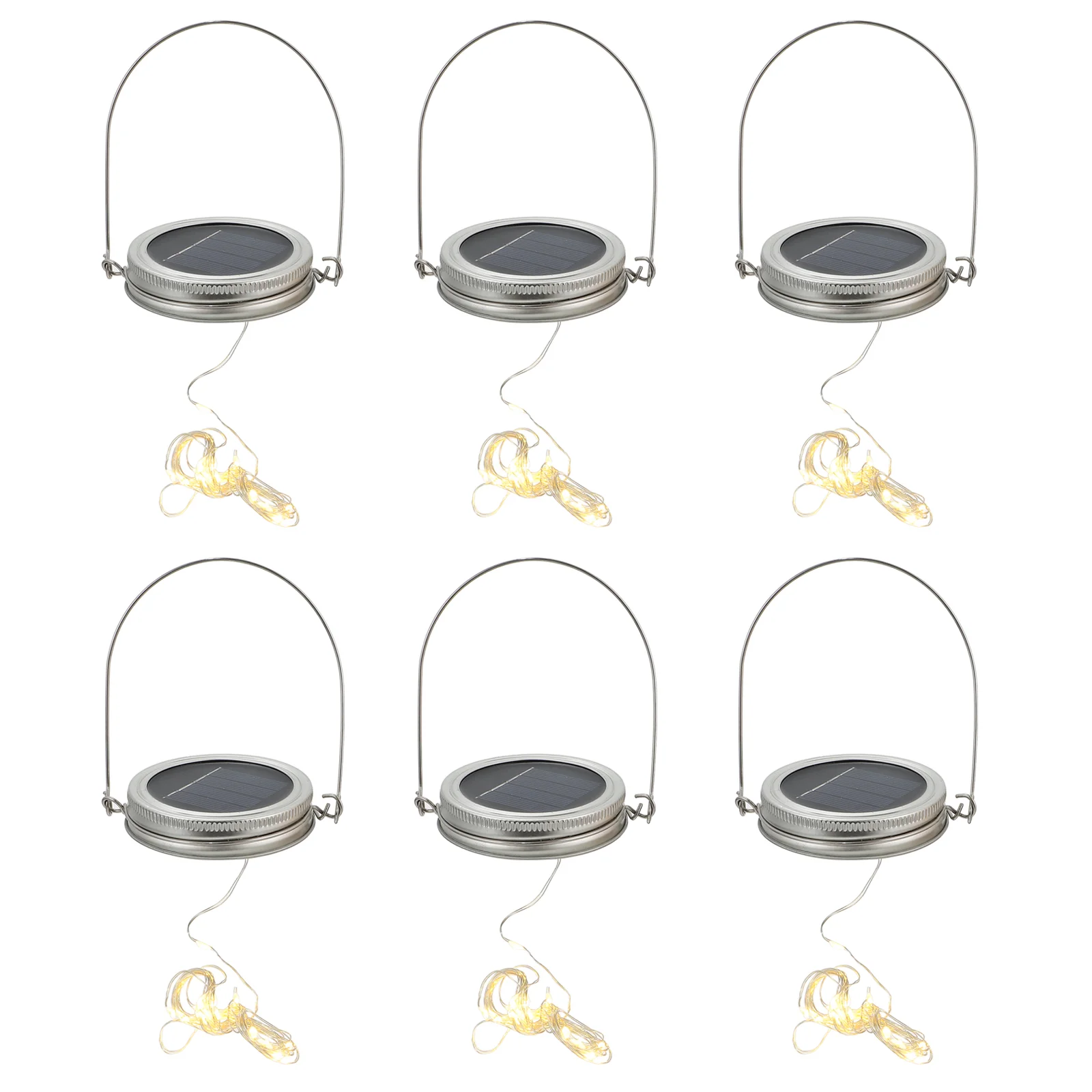 

6 Sets Lid String Lamp Lid and Hanger Set Garden Party Decor