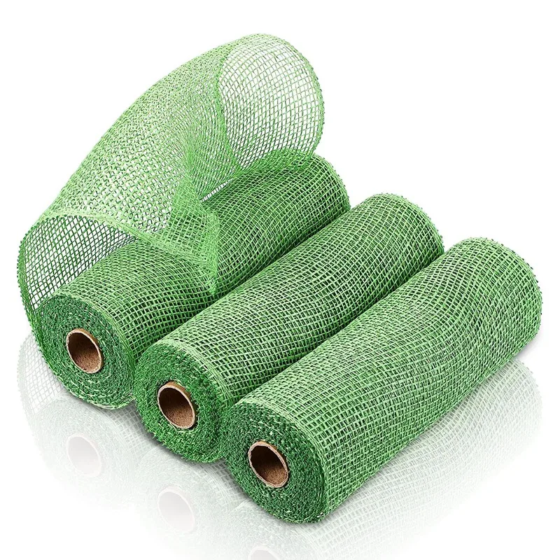 

3 Rolls Burlap Decoration Mesh 10 Inch Wide Decorative Mesh For Craft DIY Making