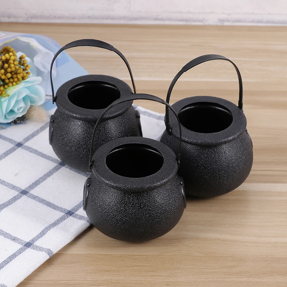 

Candy Cauldron Bucket Pot Mini Holder Kettles Witch Blackkettle Treatwitches Jar Or Trick Party Novelty Baskets