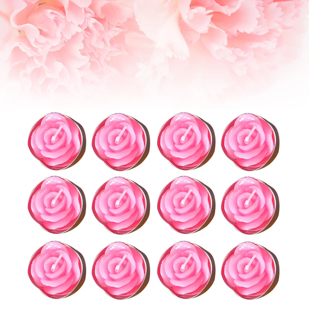 

Rose Flower Floating Smokeless Lights Oil Tea Votive Tealight Beeswax Romantic Scented Relax Soy Diffuser Essential Decoration