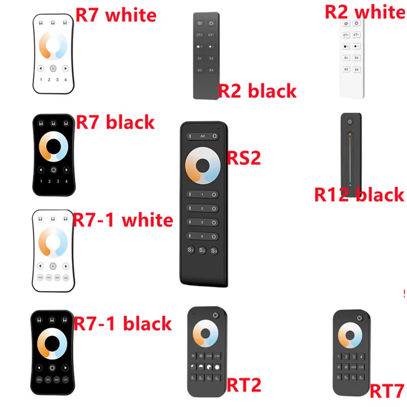 

Wireless 2.4G single zone and 4zone RF CCT Remote Control 30 meters dual color LED lights to realize on/off, color temperature