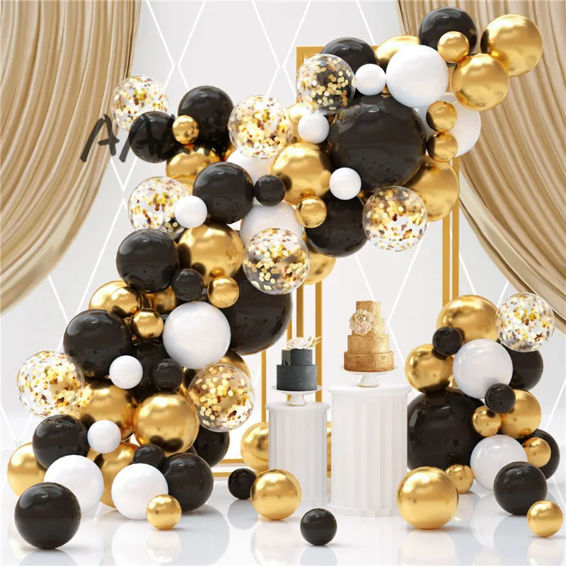 

Black Gold Balloon Garland Arch Kit Bridal Balloon Birthday Party Balloons Decorations Adults Confetti Globos Baby Shower Baloon