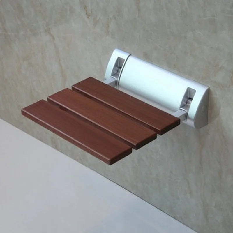 

Wall Mounted Metope SolidWood Folding Chair Bathroom Furniture Shower Folding Stool Household Porch Shoe Changing Stool Woodwork