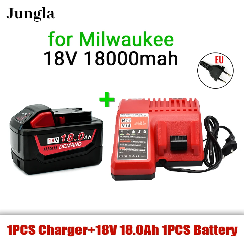 

2022 brand new original Milwaukee XC M18 m18b original 18V 18000mah lithium ion 18.0ah Battery + charger for cordless tools