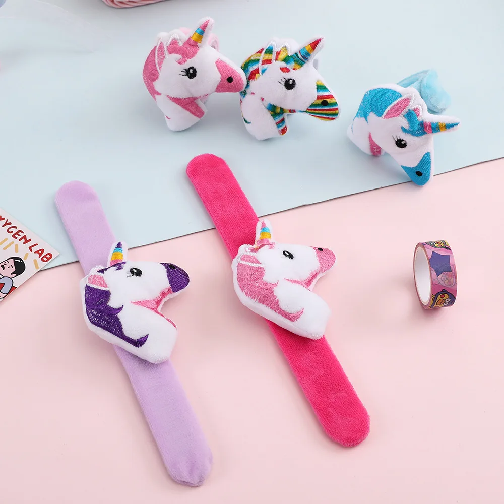 

Plush Unicorn Clap Circle Kawaii Cartoon Animal Kid Boy Girl Slap Bracelets Children Toy Wristband Gift Birthday Party Supplies