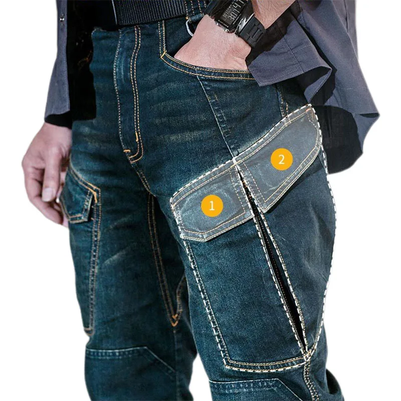 

Tactical Jeans SWAT Combat Bomber Training Military Trousers Male Casual Straight Many Multiple Pocket Cargo Mens Jeans