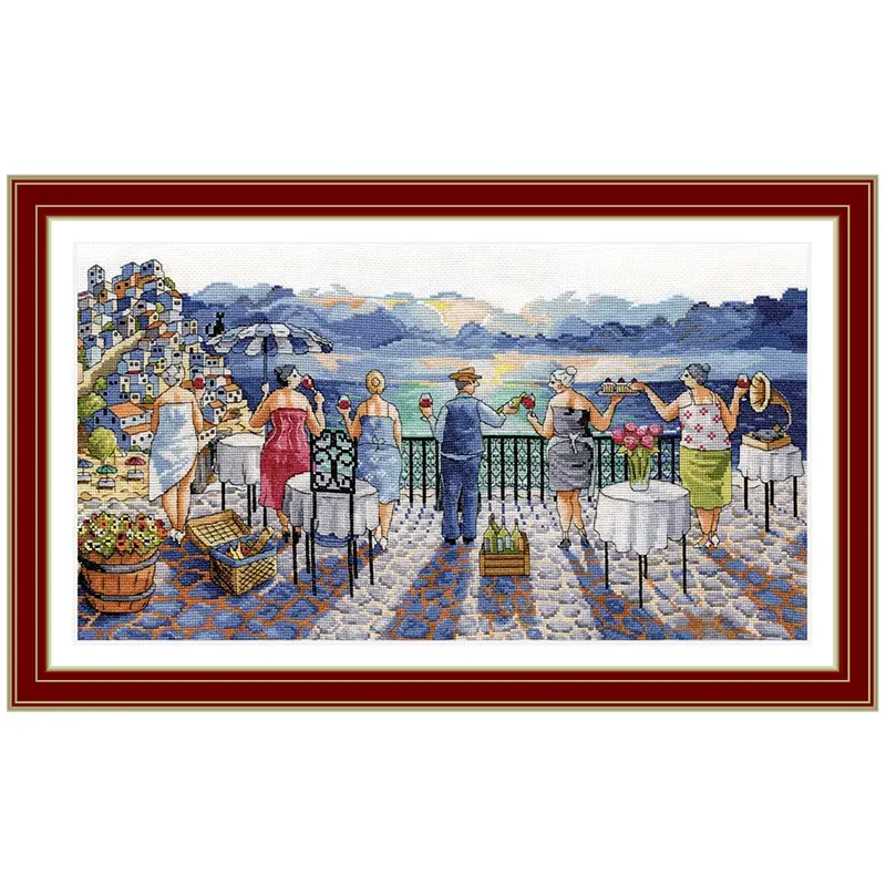 

Набор для вышивки крестиком Fishxx, точная печать вечерние ничная вышивка E1171 для гостиной, ручная вышивка