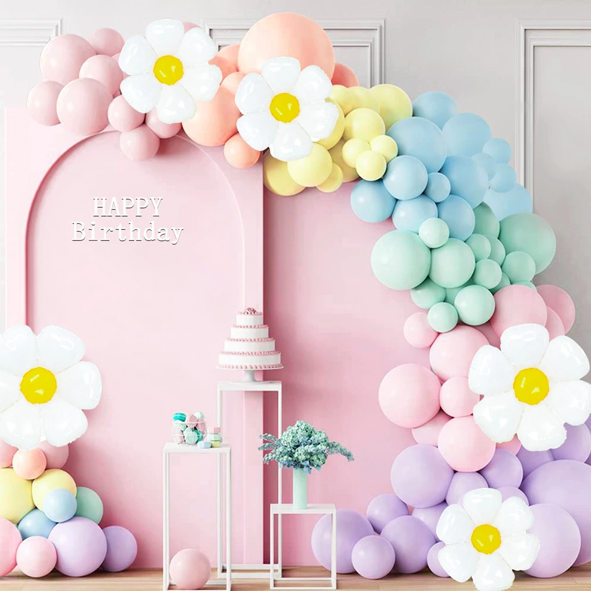 

Macaron Daisy Balloon Garland Arch Kit Wedding Birthday Party Decoration Kids Baby Shower Baloon 1st Birthday Latex Ballon